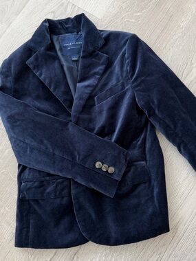 Janie and Jack Boys Navy Velvet Blazer